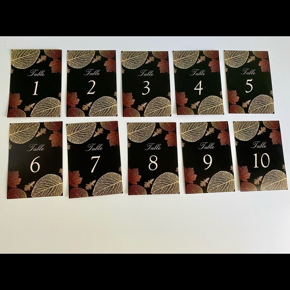 Fall Table Number Cards